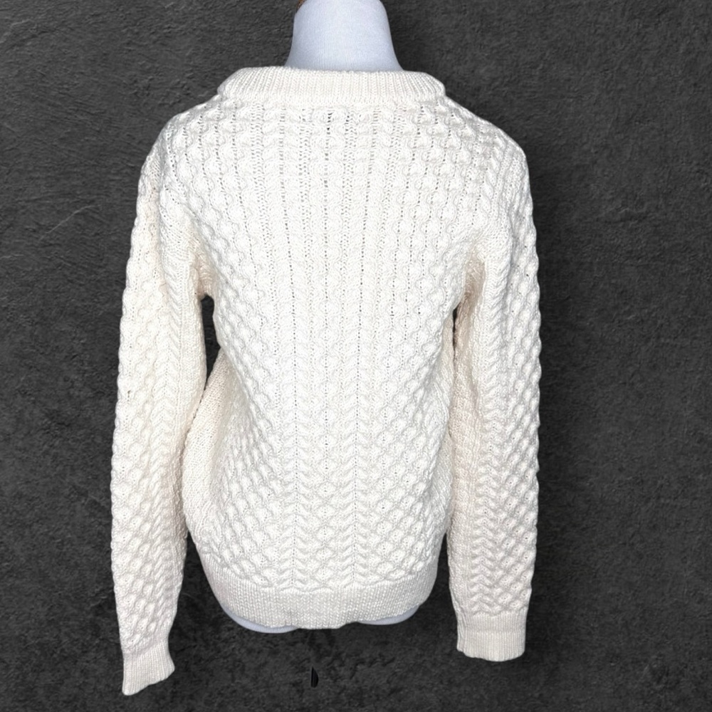 Classic Cream Cable Knit Sweater - Picture 2 of 11